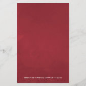 Burgund Brautparty Weinkultur und Erde Bingo (Rückseite)