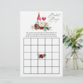 Burgund Brautparty Weinkultur und Erde Bingo (Stehend Vorderseite)