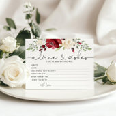 Burgund Bridal Ratschläge und Wünsche Karte