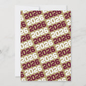 Burgund & Bronze Abschluss Foto Einladung (Rückseite)