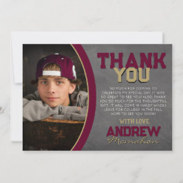 Burgund & Bronze Chalkboard Grad Danke Karte