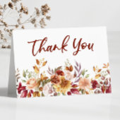 Burgund Burnt Orange Blume Hochzeit Dankeskarte