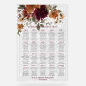 Burgund Burnt Orange Blumenzettel Acrylschild (Vorderseite)