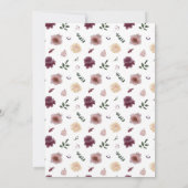 Burgund & Champagne Boho Rustikale Hochzeitseinlad Einladung (Rückseite)