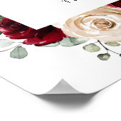 Burgund Champagne Elfenbeinküste Rose Karten und G Poster (Ecke)