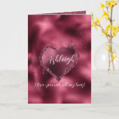 Burgund Cherry Glitzer Sparkle Personalisiertes He Karte (Gelbe Blume)