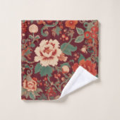 Burgund Chinoiserie Antiquitätenmuseum Florenz Badhandtuch Set (Waschlappen)