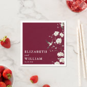 Burgund Chinoiserie Botanische Hochzeit Serviette (Beispiel)