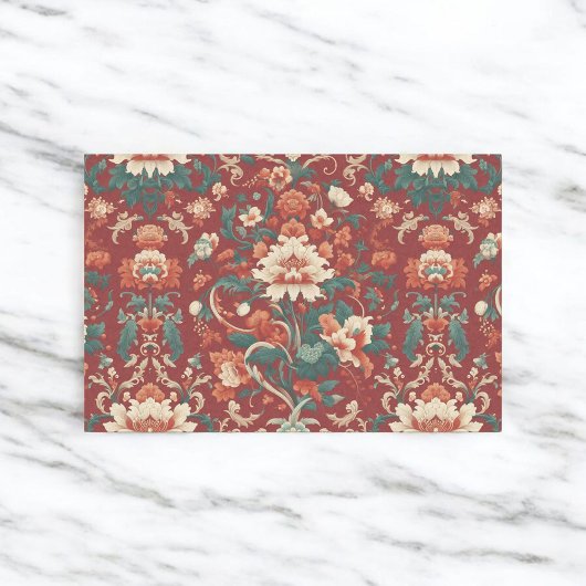 Burgund Chinoiserie Grandmillenial Toile Seidenpapier