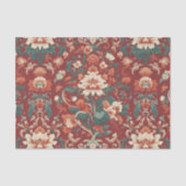 Burgund Chinoiserie Grandmillenial Toile Seidenpapier (Vorderseite)