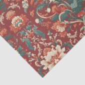 Burgund Chinoiserie Grandmillenial Toile Seidenpapier (Ausschnitt)