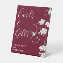 Burgund Chinoiserie Karten und Geschenke Hochzeit