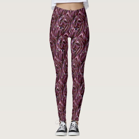 Burgund Chrom Leggings (Vorderseite)