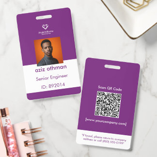 Burgund Corporate Employee Foto-ID-Ausweisvorlage Ausweis