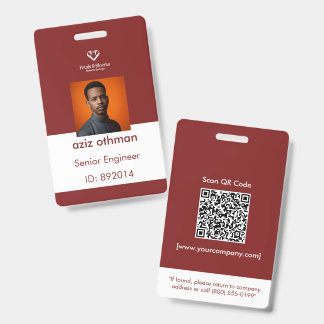 Burgund Corporate Employee Foto-ID-Ausweisvorlage Ausweis