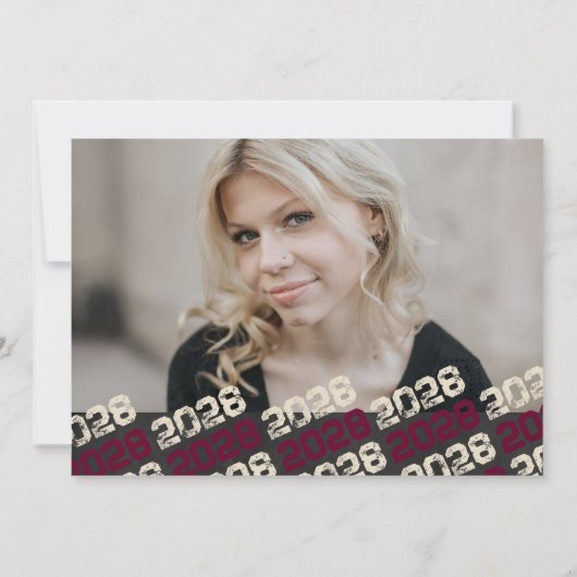 Burgund & Cream Abschluss 2 Foto Dankeschön Karte (Rückseite)