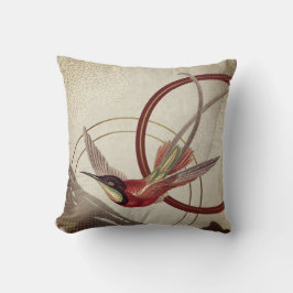 Burgund & Cream Artistic Abstrakt Hummingbird Kissen