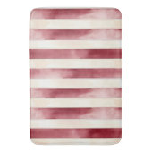 Burgund Cream Streifen Badematte (Vorderseite Vertikal)