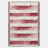 Burgund Cream Streifen Decke (Vorderseite Vertikal)