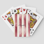 Burgund Cream Streifen Spielkarten (Rückseite)