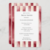 Burgund Cream Stripes Brautparty Einladung (Vorne/Hinten)