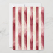 Burgund Cream Stripes Brautparty Einladung (Rückseite)