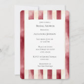 Burgund Cream Stripes Brautparty Einladung (Vorderseite)