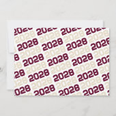 Burgund & Cream Tan Abschluss Foto Einladung (Rückseite)