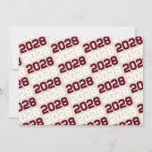 Burgund & Creme 3 Foto Abschluss Einladung (Rückseite)