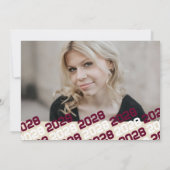 Burgund & Creme Abschluss 2 Foto Einladung (Rückseite)