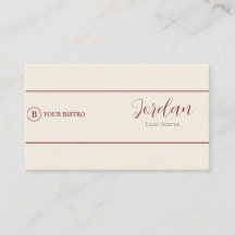 Burgund Creme Restaurantbesitzer Chef Logo