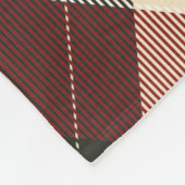 Burgund, Dunkelgrau und Tan Karierten Personalisie Fleecedecke (Ecke)