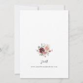 Burgund & Dusty Blush Pink 5 Bläschen Einladung (Rückseite)