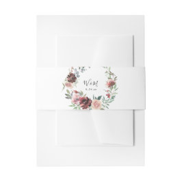 Burgund & Dusty Blush Pink 5 Floral 2 Einladungsbanderole