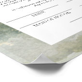 Burgund Dusty Rose Blumenurkunde Poster (Ecke)