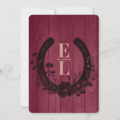 Burgund Dusty Rose Rustikale Silhouette Hochzeit Einladung (Rückseite)