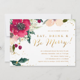 Burgund "Eat Drink & Be Merry" Probe Dinner Einladung