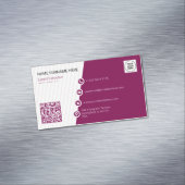 Burgund einfacher formaler QR-Code Magnetische Visitenkarte (Beispiel)