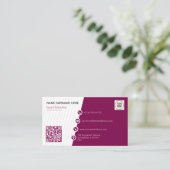 Burgund einfacher formaler QR-Code Visitenkarte (Stehend Vorderseite)