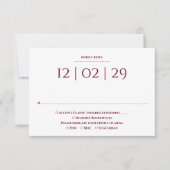 Burgund einfaches Sonderdatum Hochzeit RSVP Karte (Vorderseite)