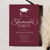 Burgund Elegant Minimalistischer Abschluss Einladung