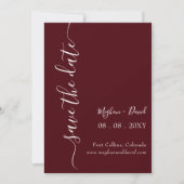 Burgund Elegant Moderne Save The Date (Vorderseite)