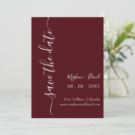 Burgund Elegant Moderne Save The Date