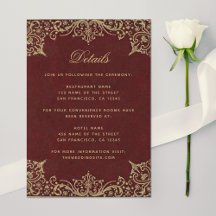 Burgund Elegante Details Vintage Goldhochzeit