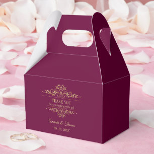 Burgund elegante goldene Rahmen Hochzeit Geschenkschachtel