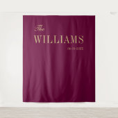 Burgund elegante stilvolle Hochzeitslandschaft Wandteppich (Vorderseite)