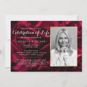Burgund Elegantes Foto Feierlichkeiten zum Leben Einladung (Vorderseite)