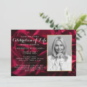 Burgund Elegantes Foto Feierlichkeiten zum Leben Einladung (Stehend Vorderseite)