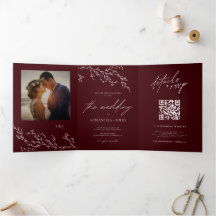 Burgund & Elfenbein Botanische Elegante Hochzeit