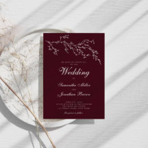 Burgund & Elfenbein Botanische Elegante Hochzeit